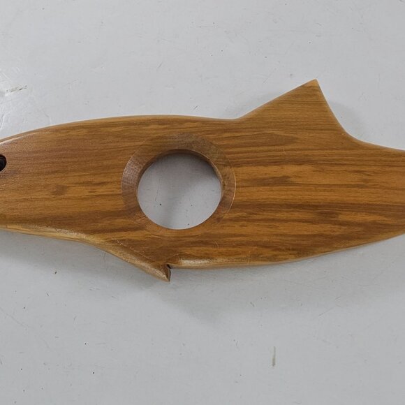 Erik Jorgensen Zebra Wood Fish Magic Balancing Wine Bottle Stand - Picture 6 of 8